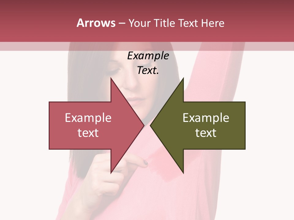 A Woman In Pink Shirt Holding Her Arm Up PowerPoint Template
