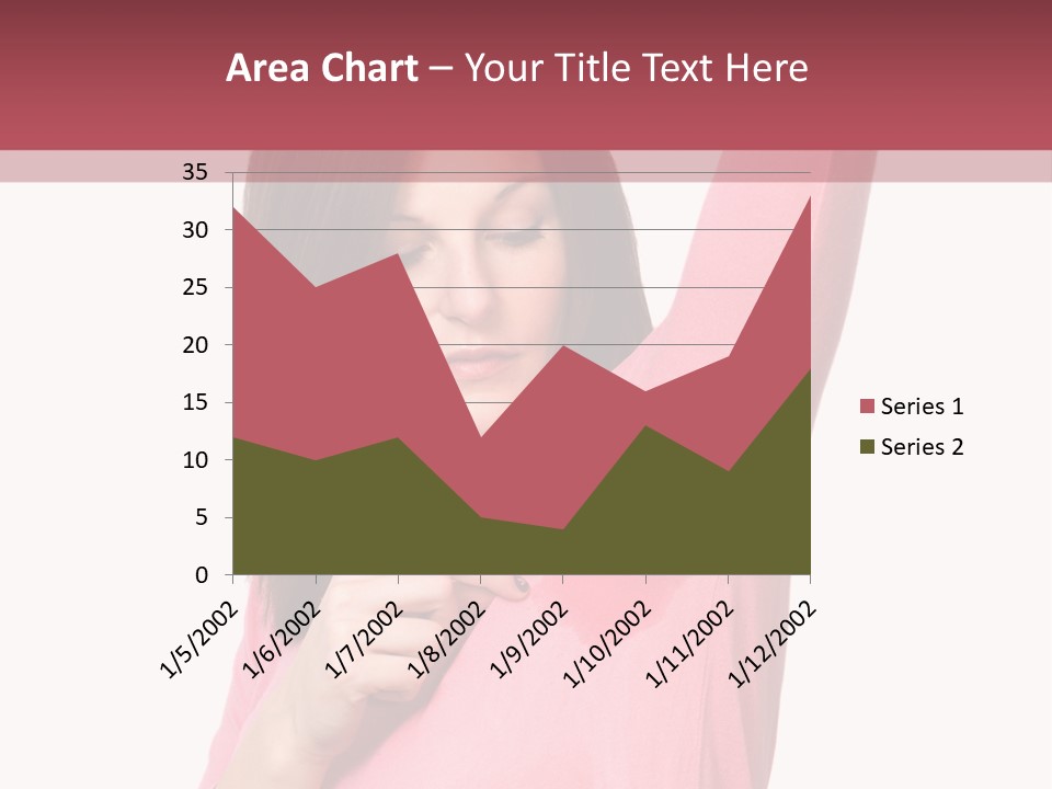 A Woman In Pink Shirt Holding Her Arm Up PowerPoint Template