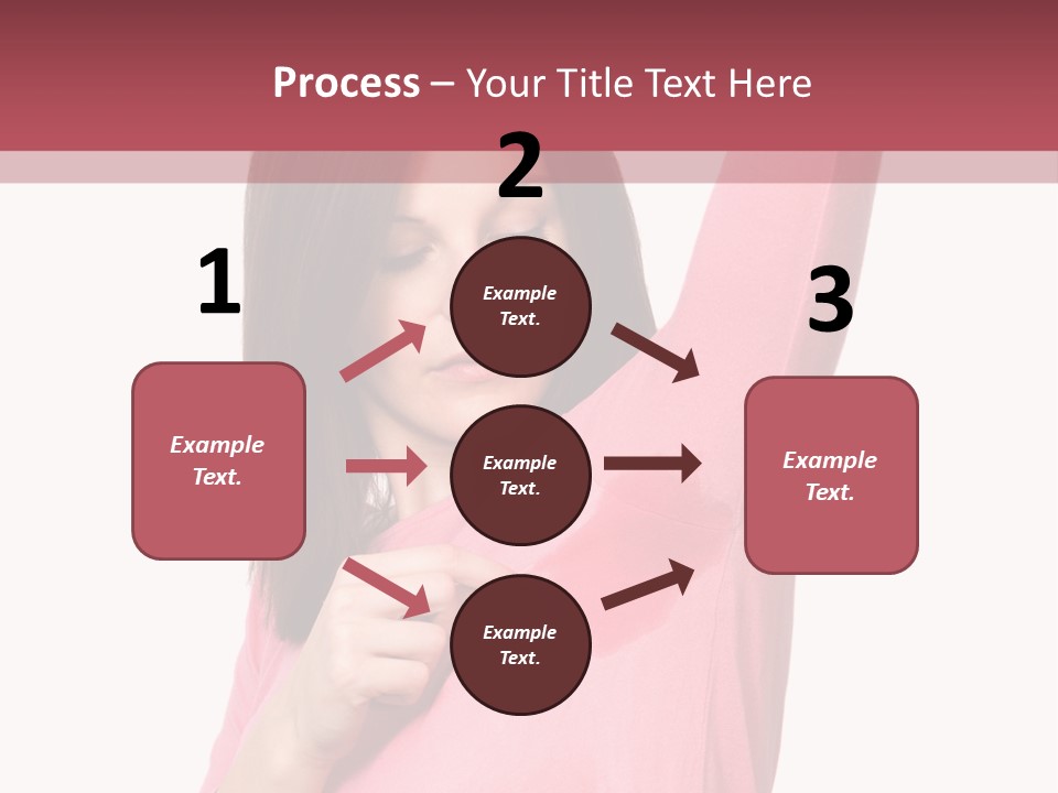 A Woman In Pink Shirt Holding Her Arm Up PowerPoint Template