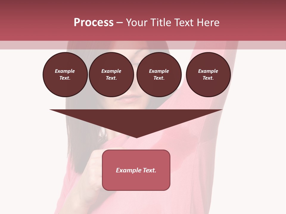 A Woman In Pink Shirt Holding Her Arm Up PowerPoint Template