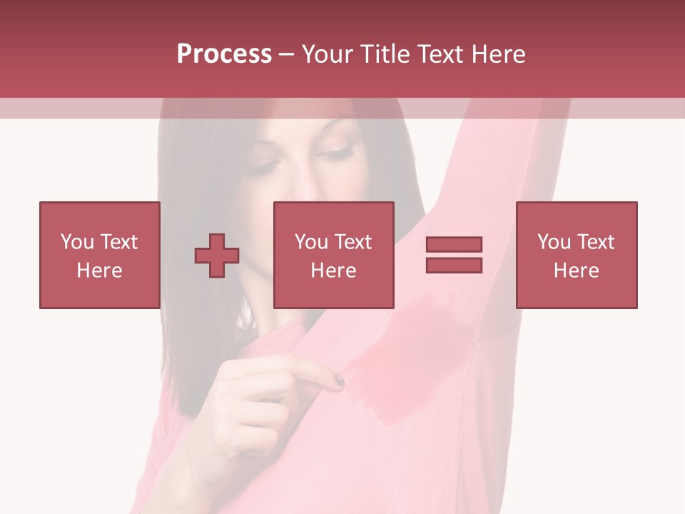 A Woman In Pink Shirt Holding Her Arm Up PowerPoint Template