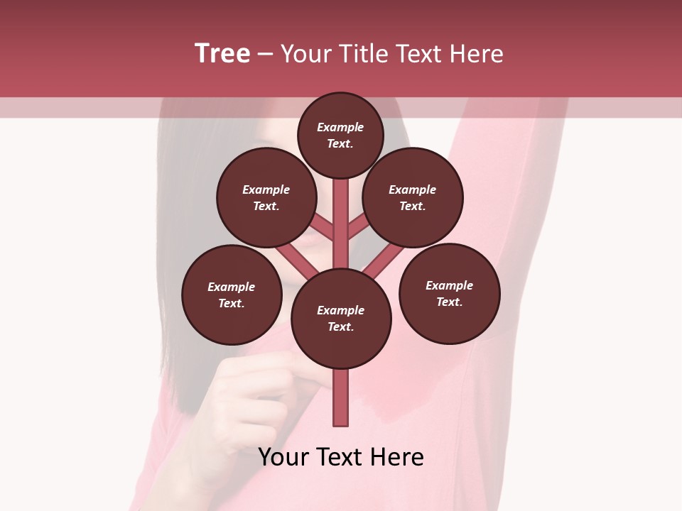 A Woman In Pink Shirt Holding Her Arm Up PowerPoint Template