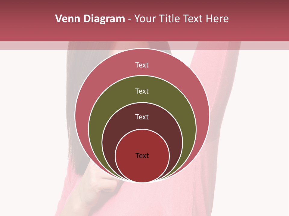 A Woman In Pink Shirt Holding Her Arm Up PowerPoint Template