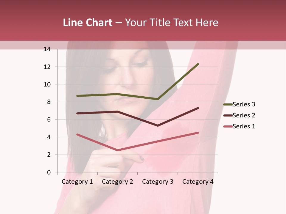 A Woman In Pink Shirt Holding Her Arm Up PowerPoint Template