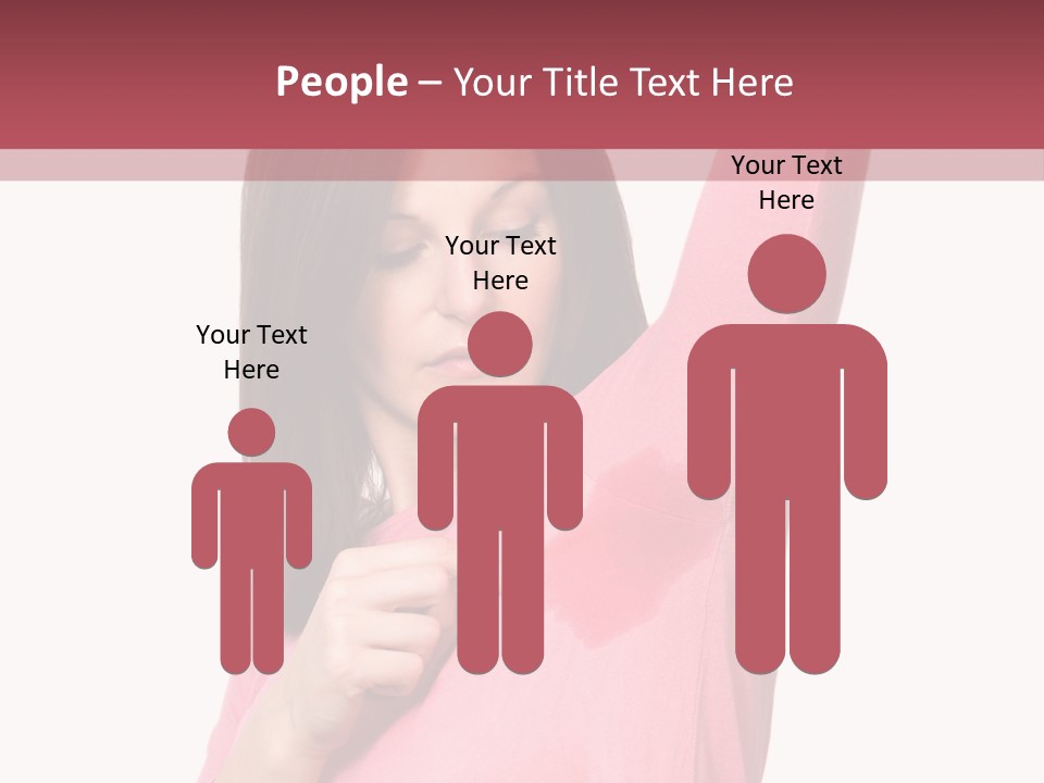 A Woman In Pink Shirt Holding Her Arm Up PowerPoint Template