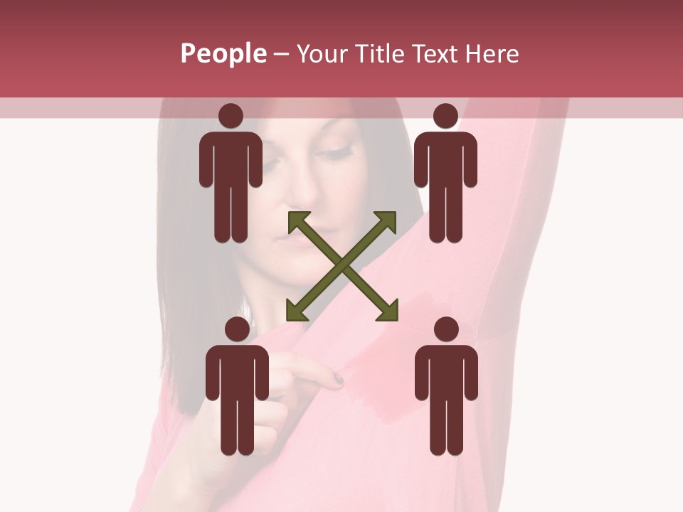 A Woman In Pink Shirt Holding Her Arm Up PowerPoint Template