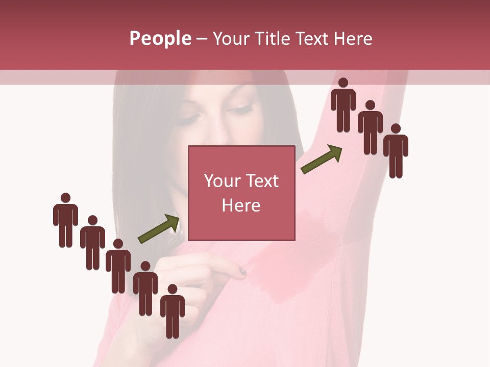 A Woman In Pink Shirt Holding Her Arm Up PowerPoint Template