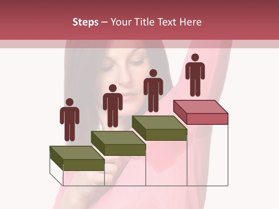 A Woman In Pink Shirt Holding Her Arm Up PowerPoint Template