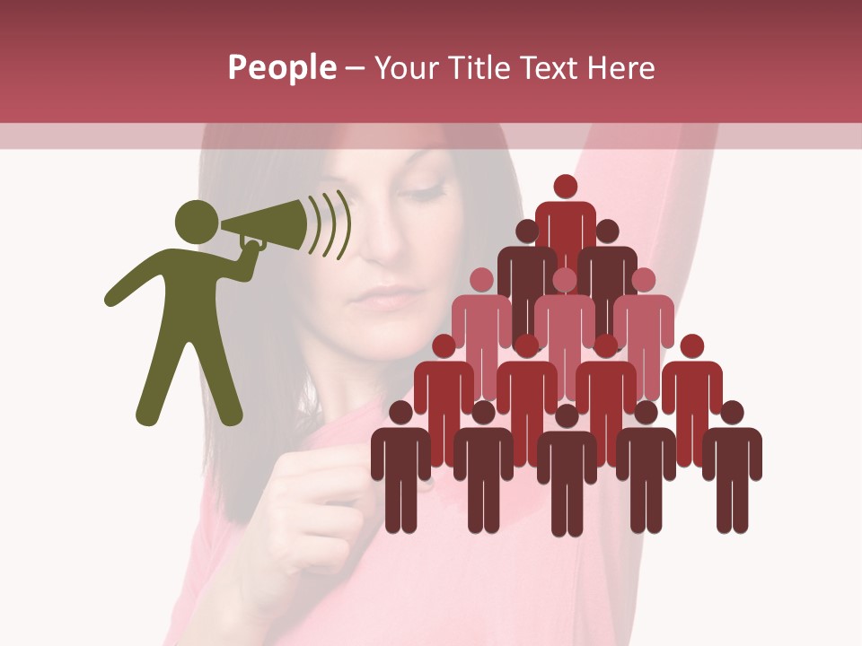 A Woman In Pink Shirt Holding Her Arm Up PowerPoint Template