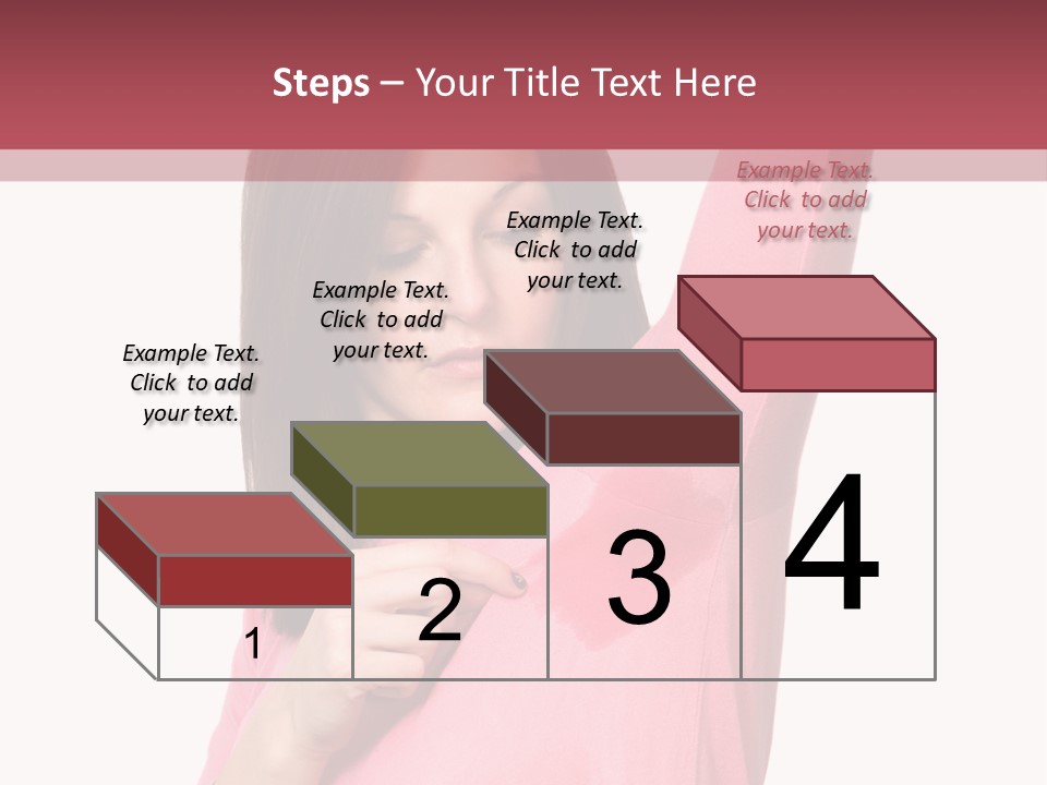 A Woman In Pink Shirt Holding Her Arm Up PowerPoint Template