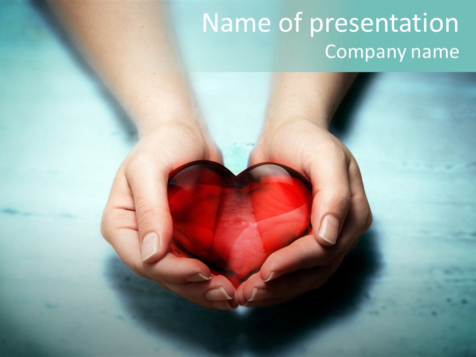A Person Holding A Heart Shaped Object In Their Hands PowerPoint Template