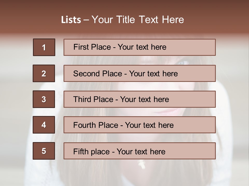 Brunette Pubescent Child PowerPoint Template