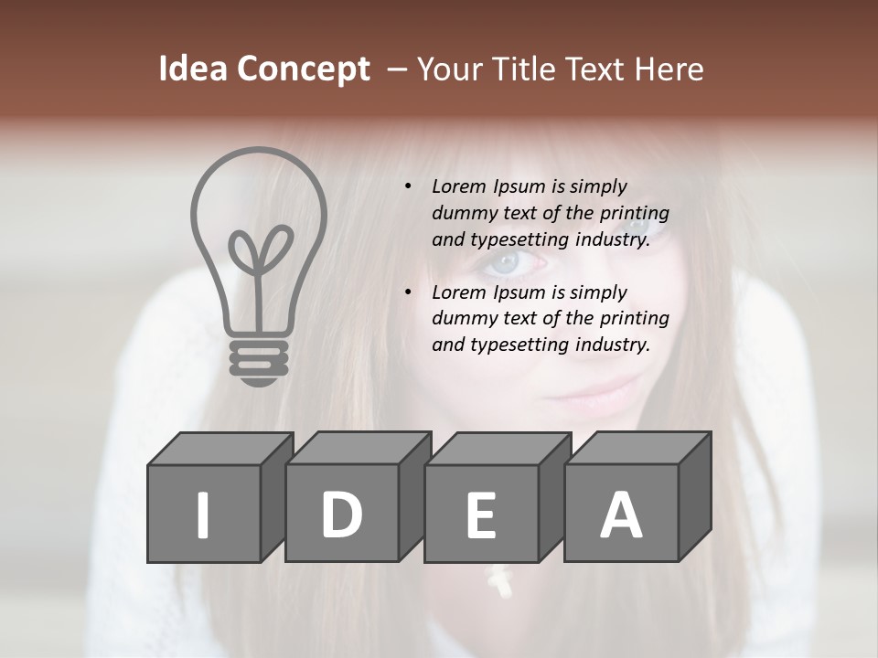 Brunette Pubescent Child PowerPoint Template