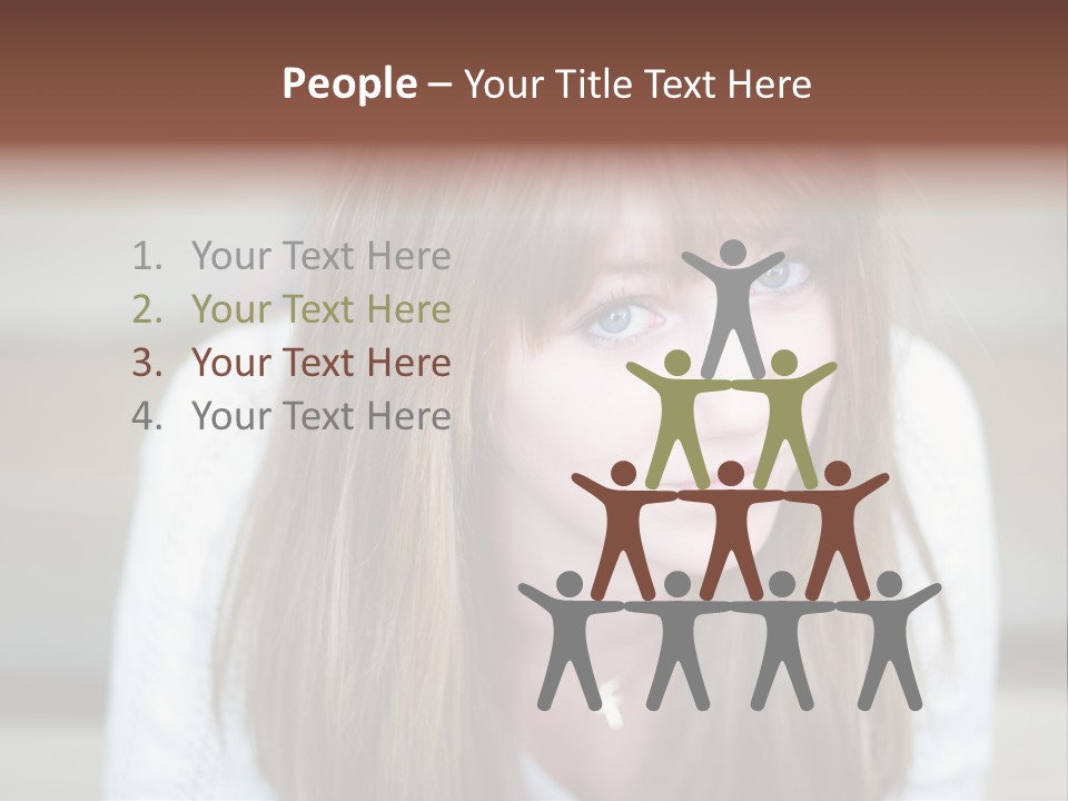 Brunette Pubescent Child PowerPoint Template