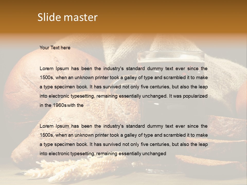 Brown Bubble Golden PowerPoint Template