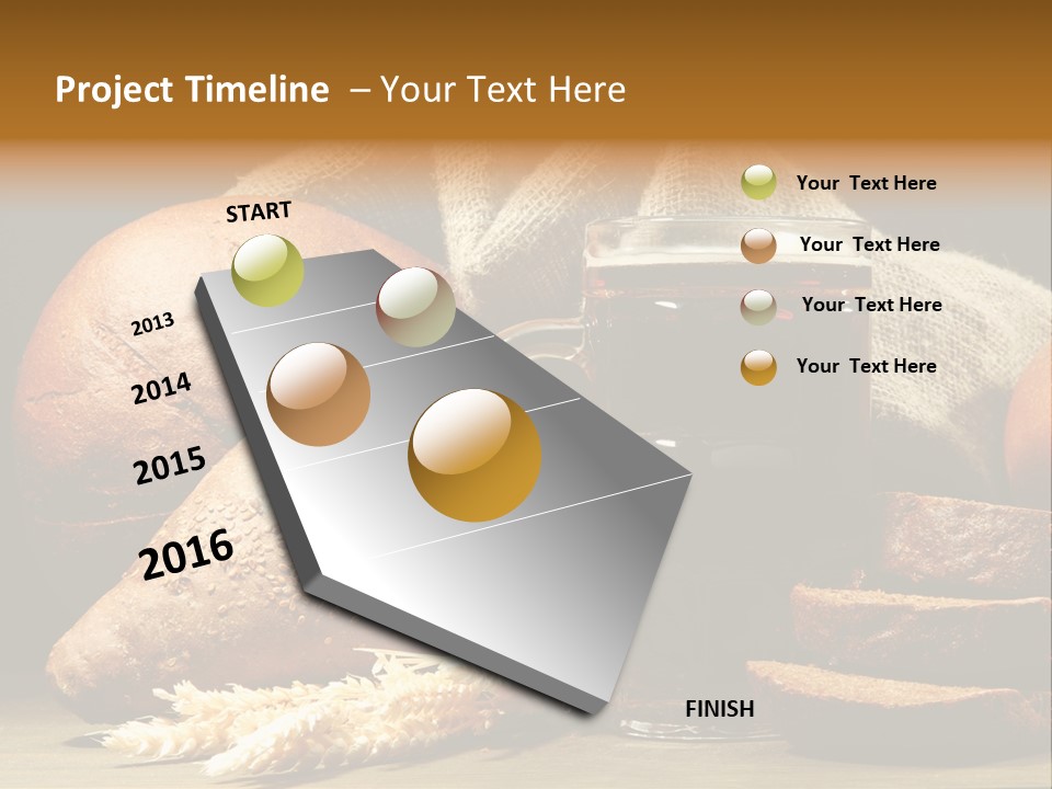 Brown Bubble Golden PowerPoint Template