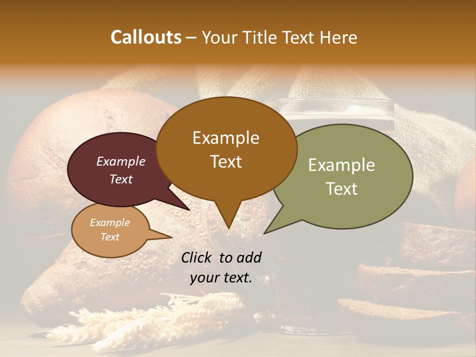 Brown Bubble Golden PowerPoint Template