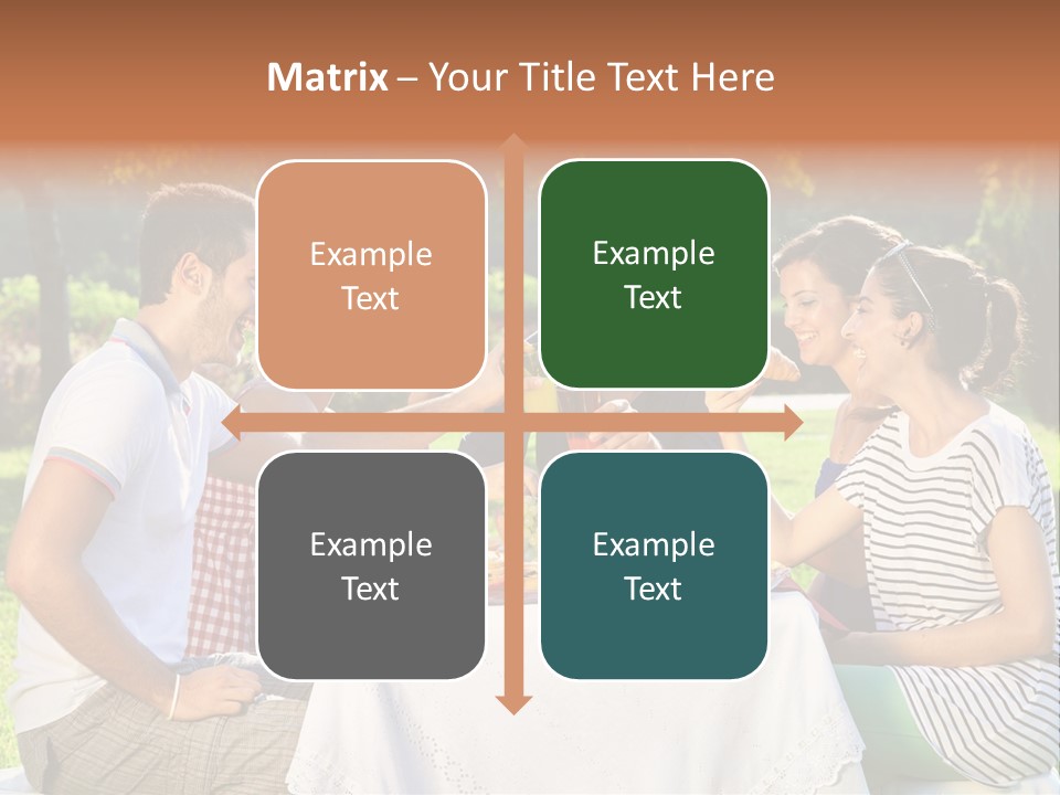 Caucasian Food Extended Family PowerPoint Template