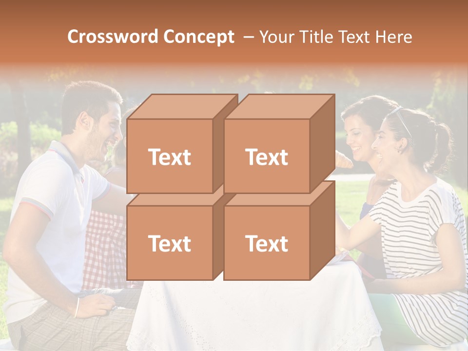 Caucasian Food Extended Family PowerPoint Template