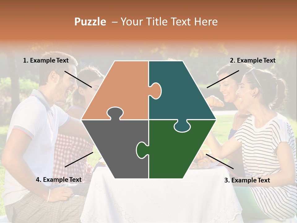 Caucasian Food Extended Family PowerPoint Template