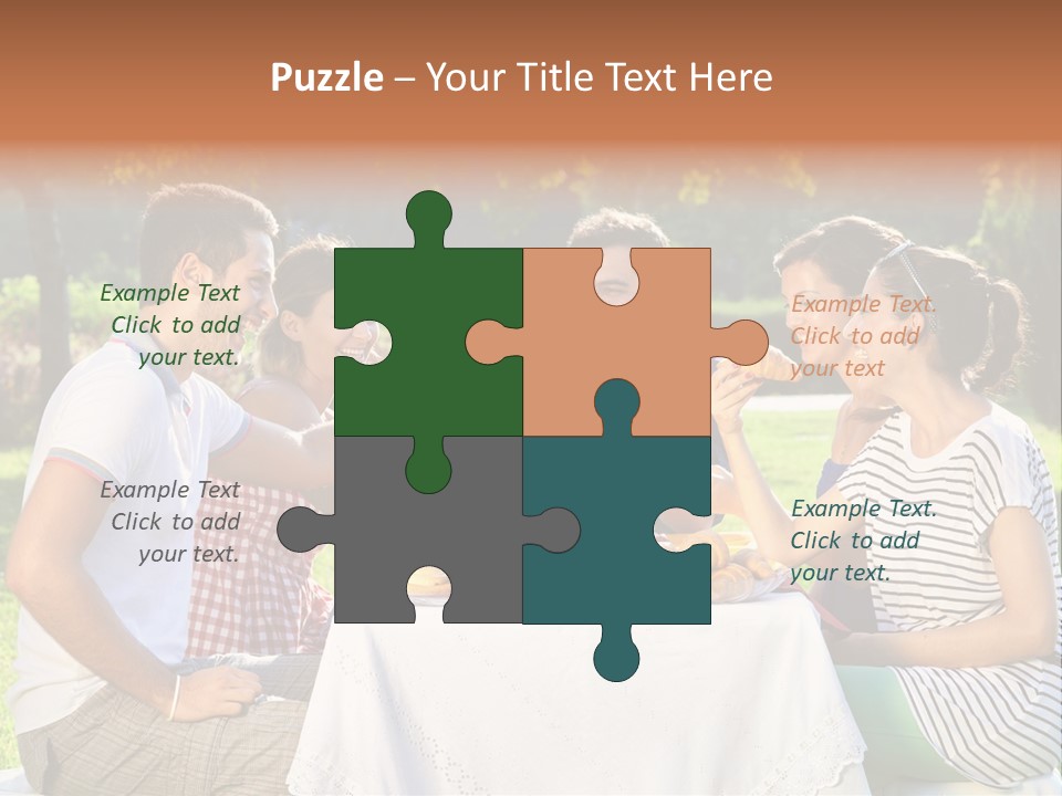 Caucasian Food Extended Family PowerPoint Template