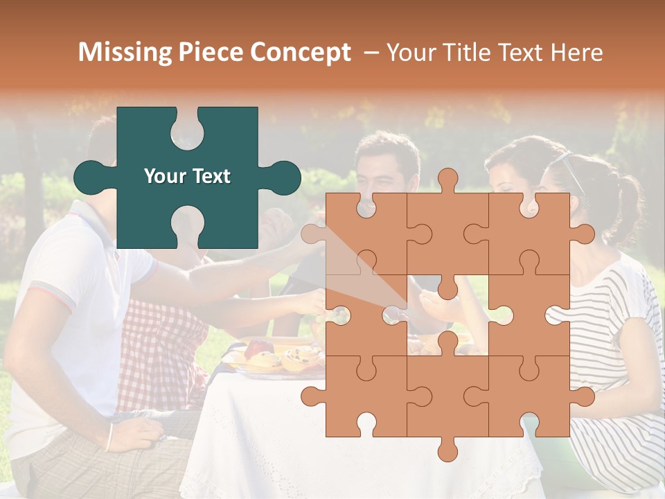 Caucasian Food Extended Family PowerPoint Template