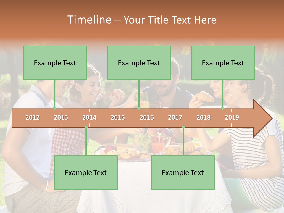 Caucasian Food Extended Family PowerPoint Template