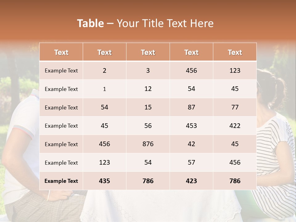 Caucasian Food Extended Family PowerPoint Template