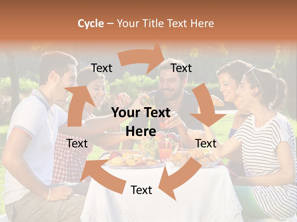 Caucasian Food Extended Family PowerPoint Template