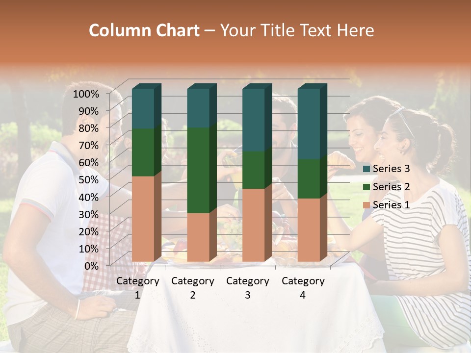 Caucasian Food Extended Family PowerPoint Template