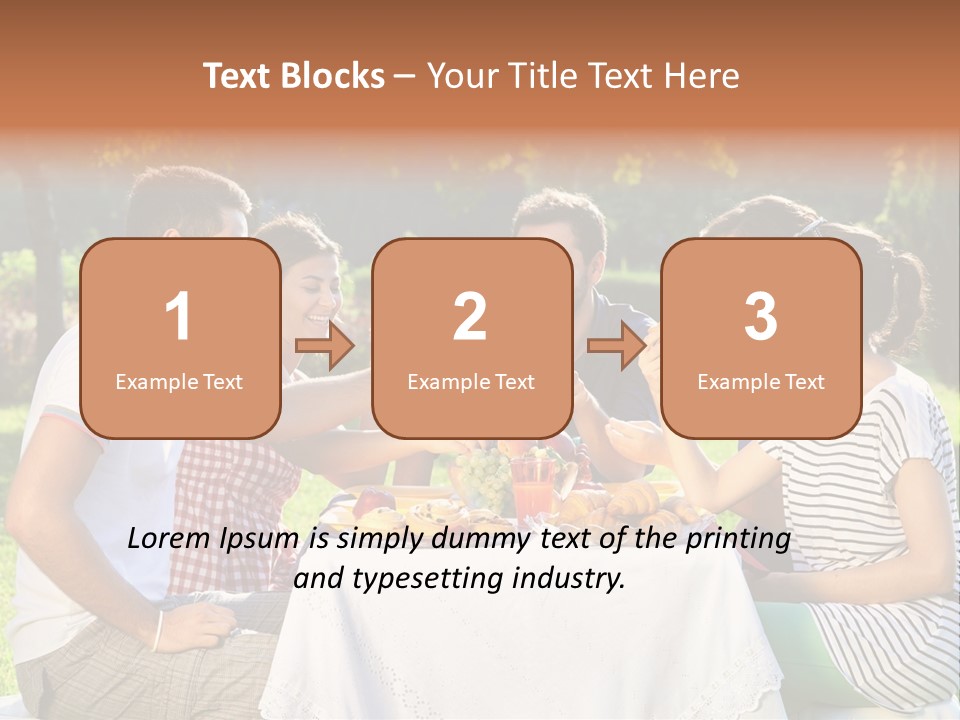 Caucasian Food Extended Family PowerPoint Template