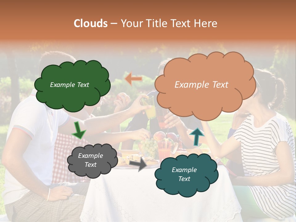 Caucasian Food Extended Family PowerPoint Template