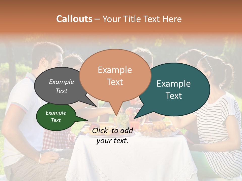 Caucasian Food Extended Family PowerPoint Template