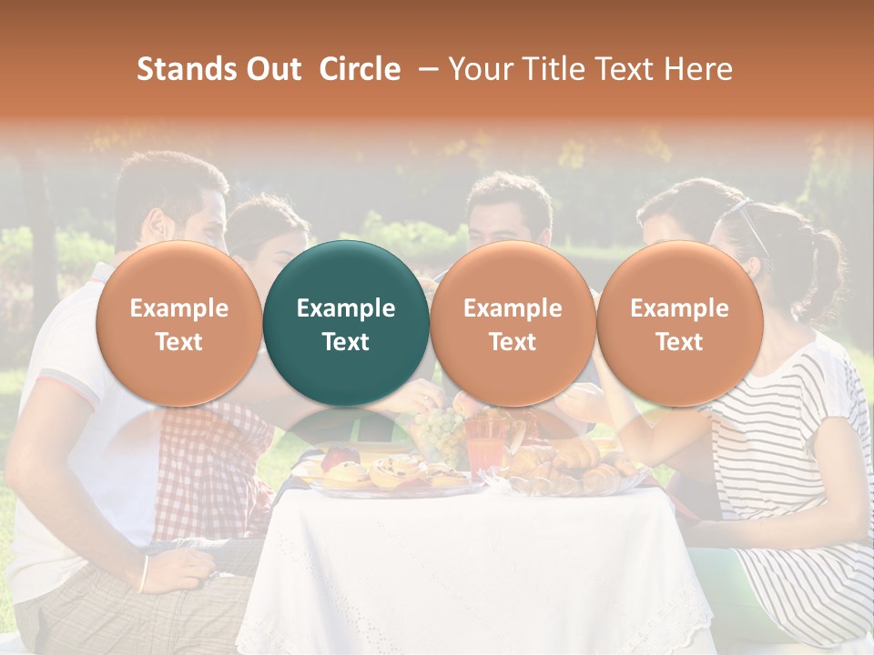 Caucasian Food Extended Family PowerPoint Template
