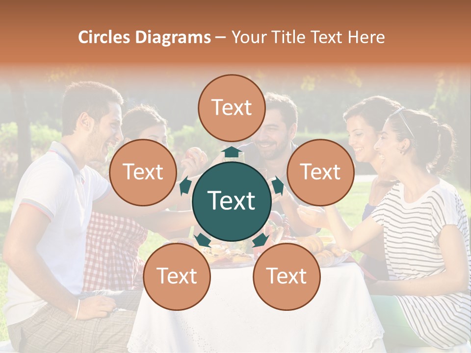 Caucasian Food Extended Family PowerPoint Template