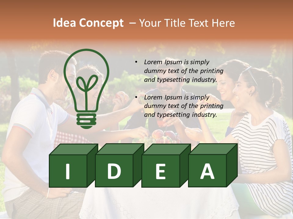 Caucasian Food Extended Family PowerPoint Template