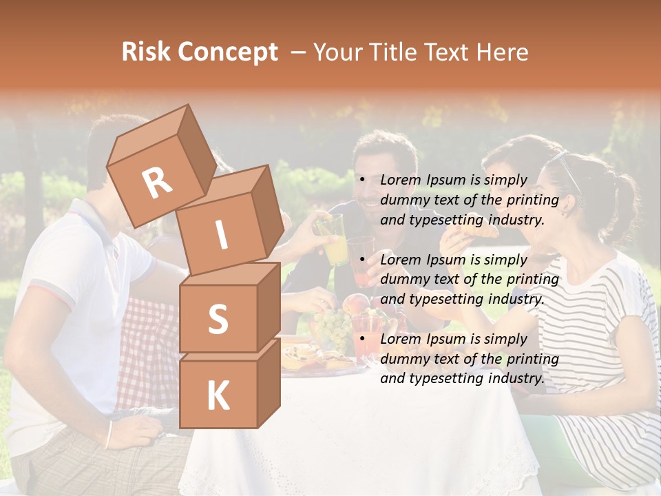 Caucasian Food Extended Family PowerPoint Template