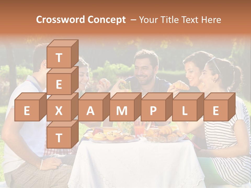 Caucasian Food Extended Family PowerPoint Template