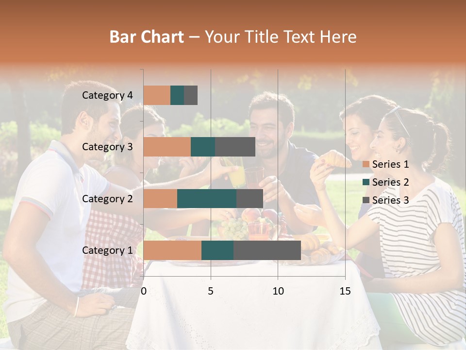 Caucasian Food Extended Family PowerPoint Template