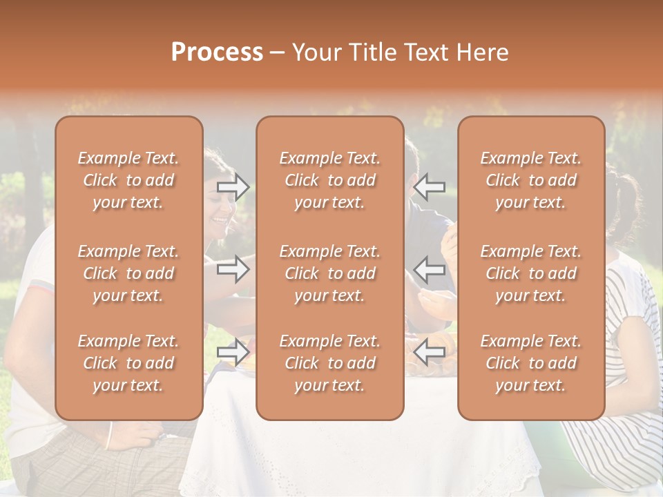 Caucasian Food Extended Family PowerPoint Template