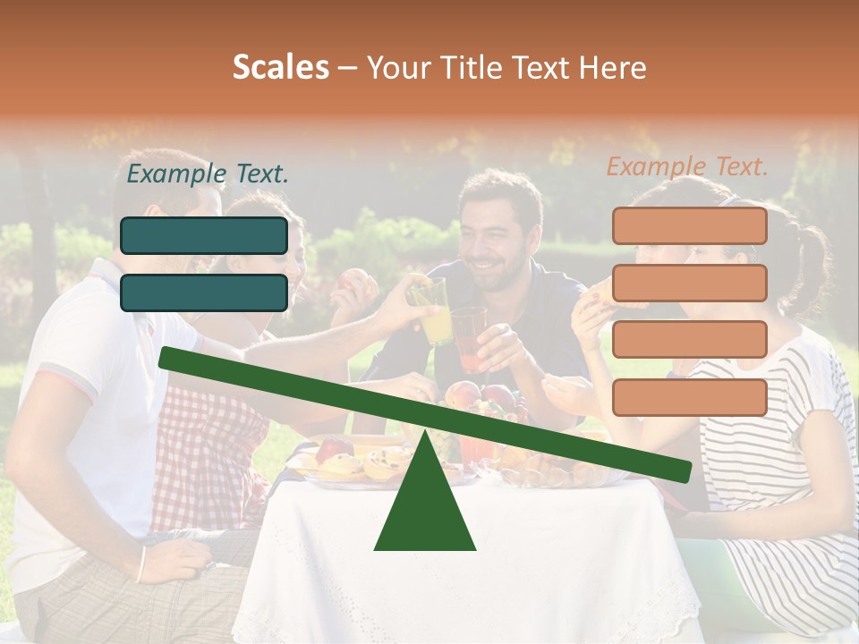 Caucasian Food Extended Family PowerPoint Template