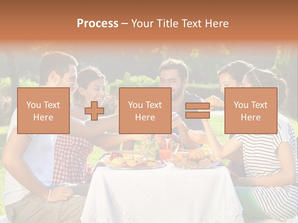 Caucasian Food Extended Family PowerPoint Template