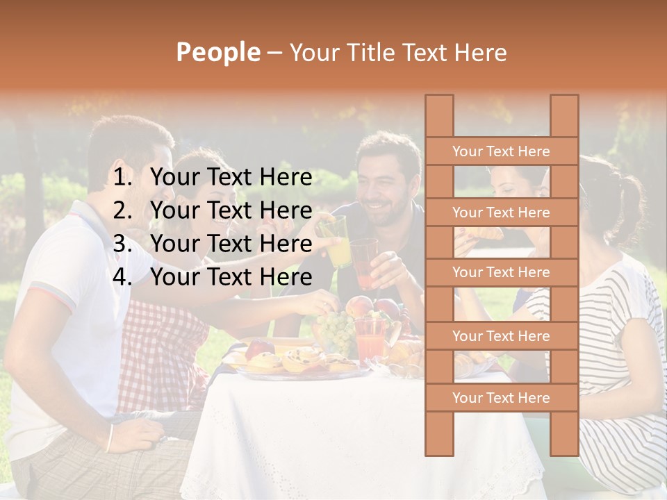 Caucasian Food Extended Family PowerPoint Template