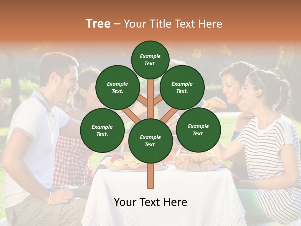 Caucasian Food Extended Family PowerPoint Template