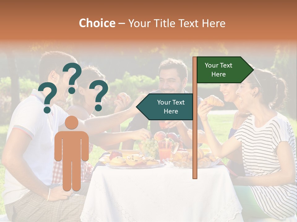 Caucasian Food Extended Family PowerPoint Template
