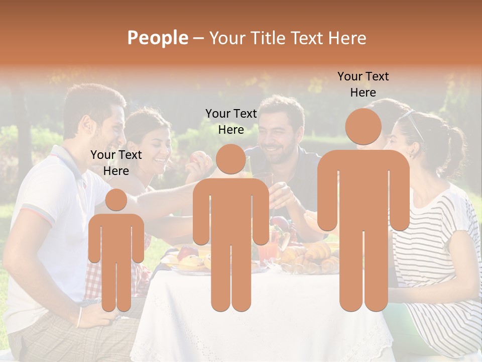 Caucasian Food Extended Family PowerPoint Template