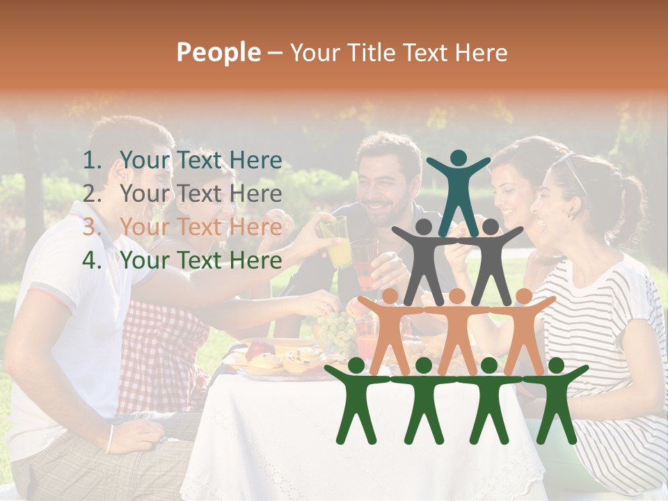 Caucasian Food Extended Family PowerPoint Template