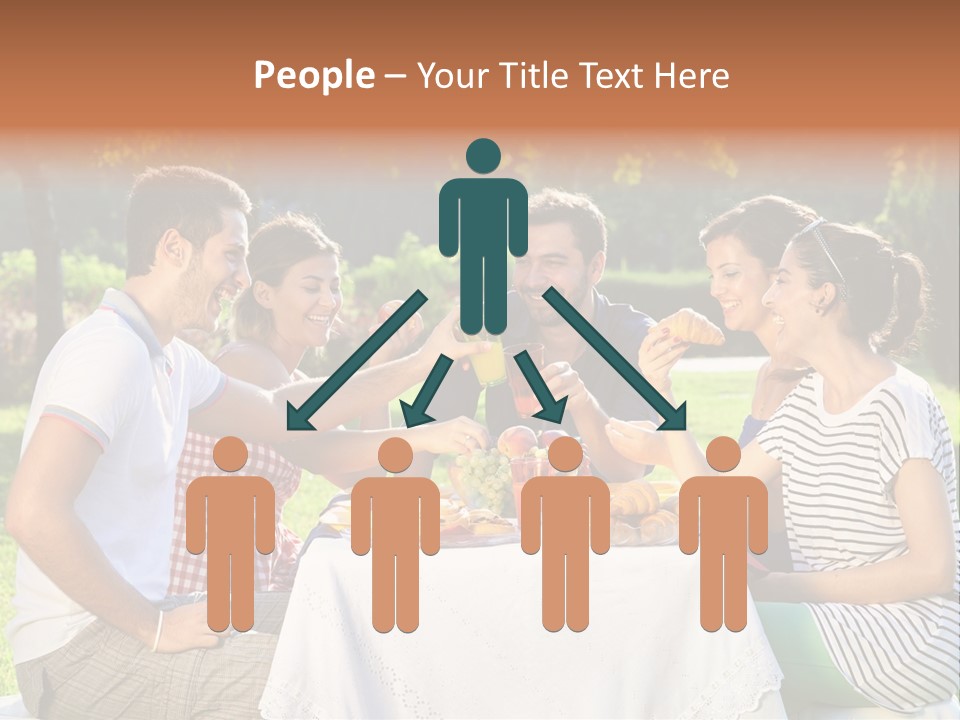 Caucasian Food Extended Family PowerPoint Template
