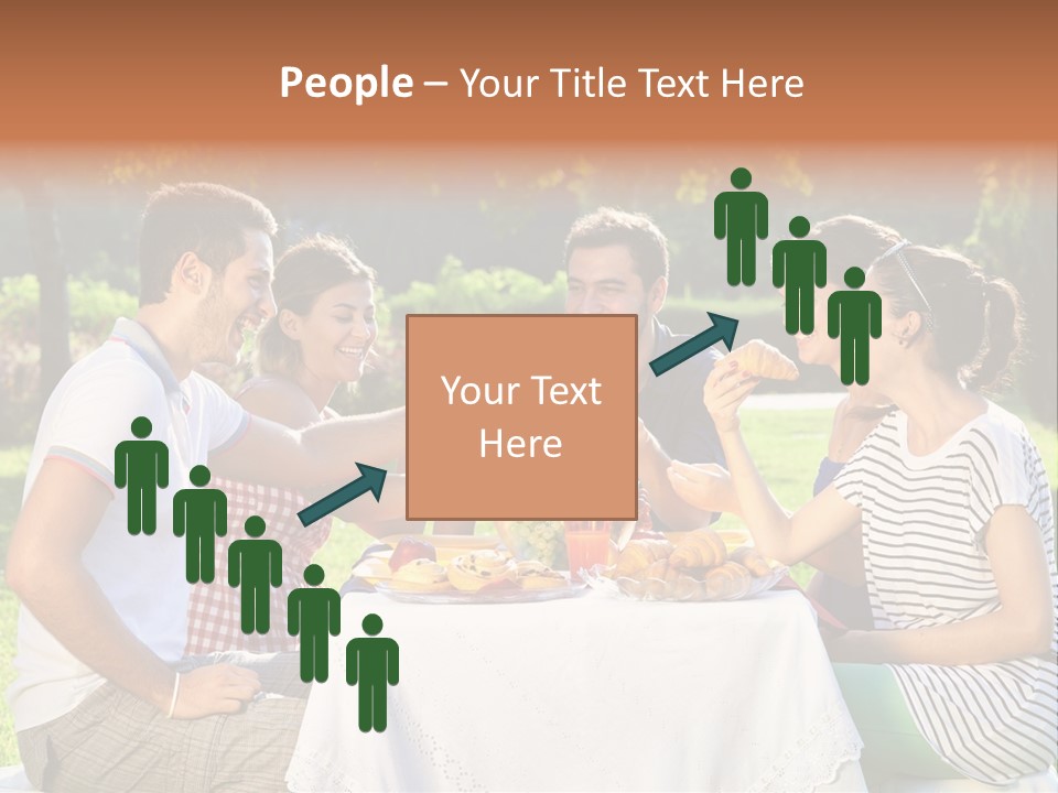 Caucasian Food Extended Family PowerPoint Template