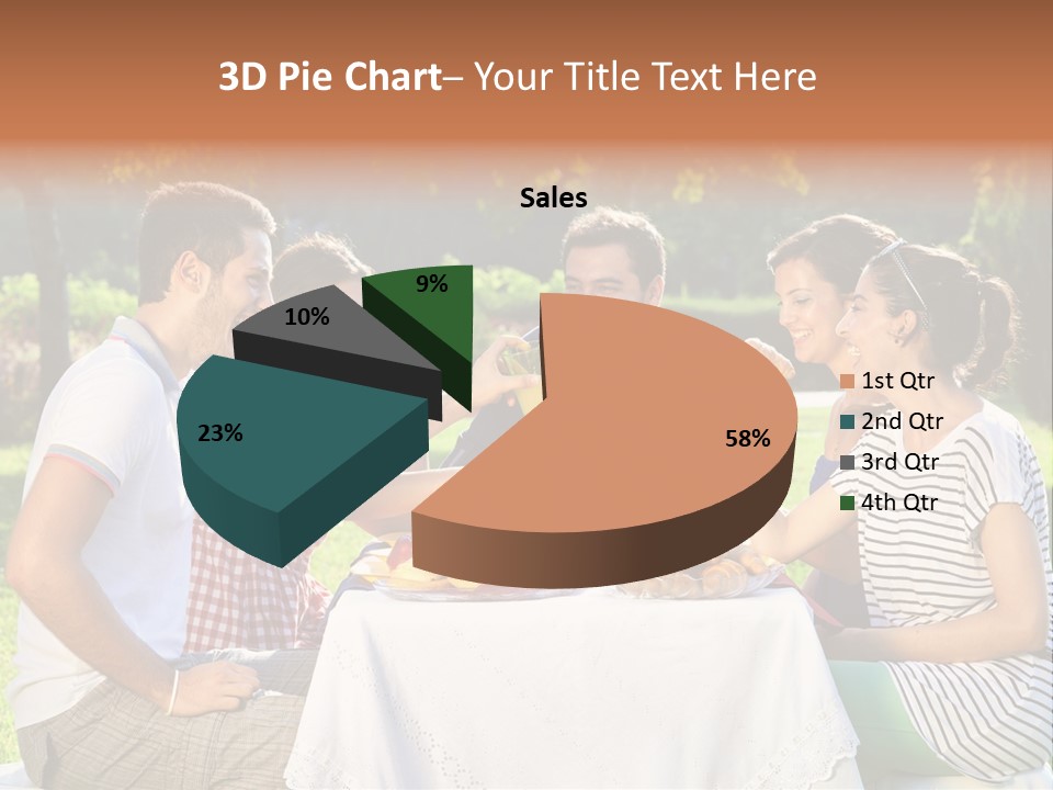 Caucasian Food Extended Family PowerPoint Template